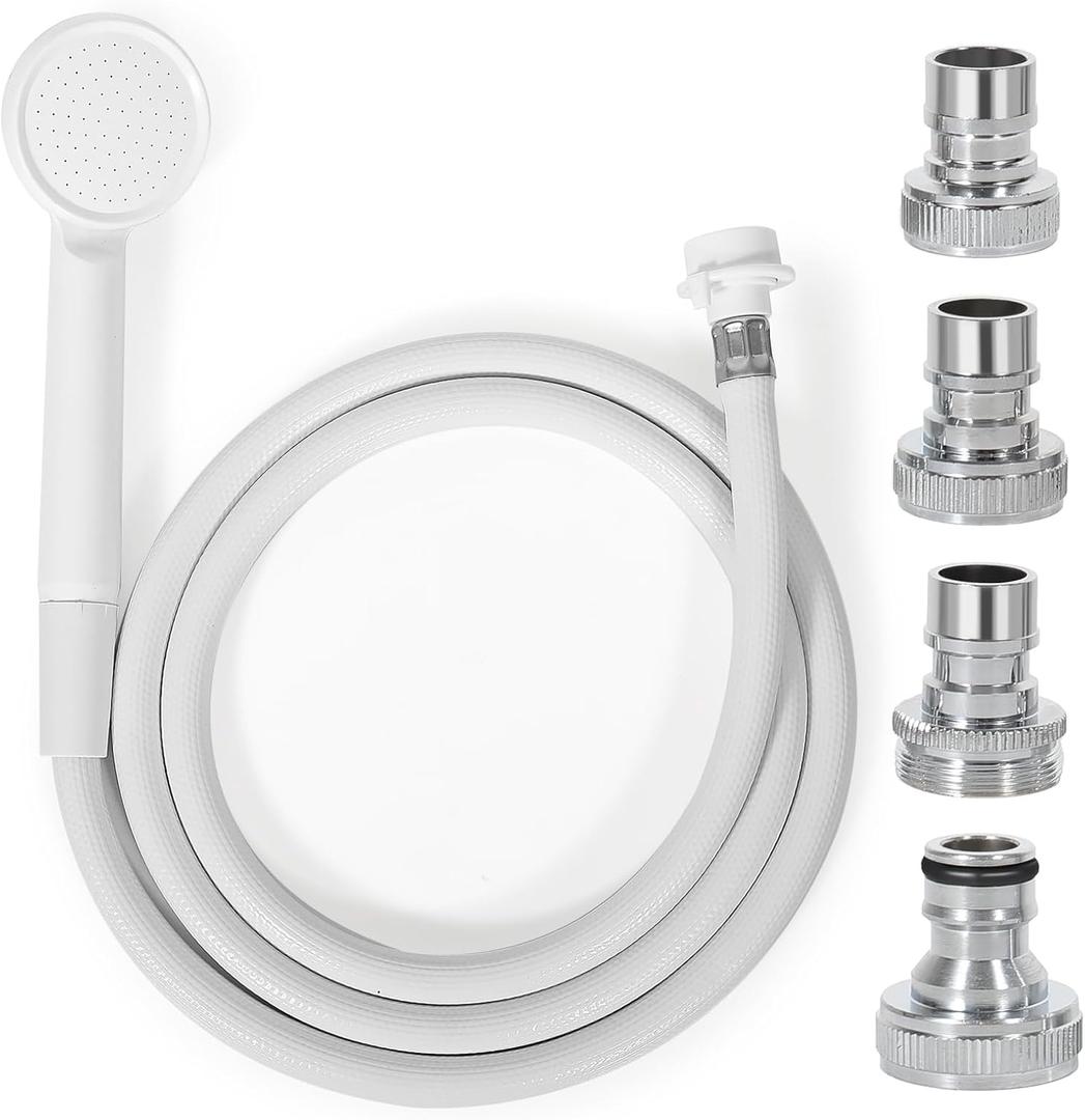 Hose for Sink Faucet, Quick Connect Hose for Kitchen,Garden and RV. 6 Feet, 4 Faucet Adapte (Not A Universal Version)