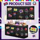 2 x Reallnaive 2 Pack 80s Theme Table Skirt 30 x 108 Inch Foil Fringe Tinsel Table Skirts with Cutouts Tablecloth Cover for Birthday Party Decorations Party Supplies