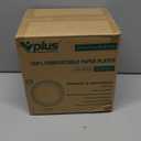 Vplus 150 Pack Paper Plates 9 inch 100% Compostable, Heavy-Duty Disposable Paper Plates Bagasse Natural Biodegradable Eco-Friendly SugarcaneWhite