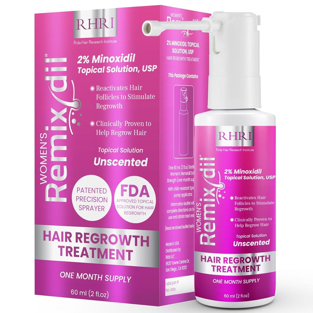 2% Minoxidil for Women Hair Regrowth Spray Minoxidil Thicker & Fuller Topical Solution for Hair Loss Treatment, Follicle Reactivation, Clinically Proven Formula - 60 ml