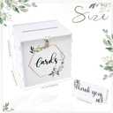 Our Warm White Wedding Card Box with Lock, PVC Gift Card Box for Wedding Reception, Eucalyptus DIY Wedding Envelope Money Card Box for Party, Graduation, Birthday Baby Shower Decorations