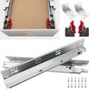 4Pair 8PCS Undermout Drawer Slides 12 15 18 21 Inch Bottom Mount Soft Close Drawer Slides Full Extension Concealed Drawer Rails/Mounting Screws,Locking Device and Brackets,80 LB Load Capacity 18"