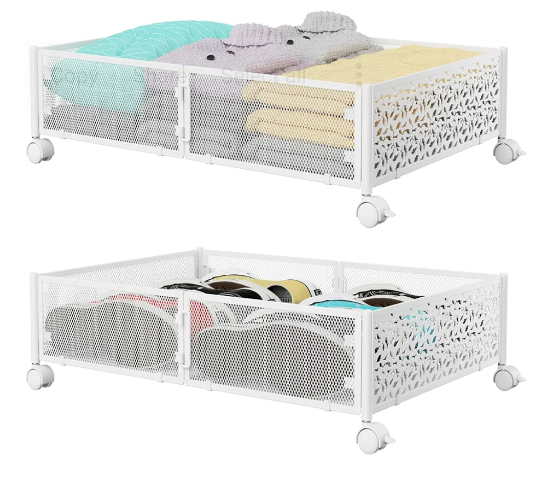 Under Bed Storage, Under the Bed Storage Containers with Wheels, Under Bed Shoe Storage Organizer Drawer for Bedroom Clothes Shoes Blankets -2Pack