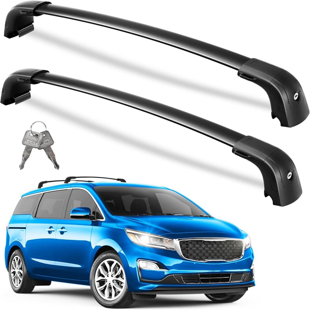 Roof Rack Cross Bars 220lbs Compatible with Kia Sedona 2015-2021,Heavy Duty Aluminum Lockable Roof Rails Crossbars Cargo Canoe Black Rooftop Cargo Carrier Luggage.