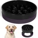 Sted Ceramic Slow Feeder Dog Bowls for Medium Large Breed, Slow Feeding Dog Bowl, Dogs Food Bowls for Fast Eaters, Puzzle Dogs Food Bowl with Silicone Base, Maze Black