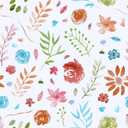 Watercolor Boho Floral Wallpaper 12"x100" Colorful Wildflower Wallpaper Peel and Stick Boho Contact Paper for Cabinets Drawers Self Adhesive Removable Vinyl Wraps for Nursery Kids Room (White/Red/Green/Blue)