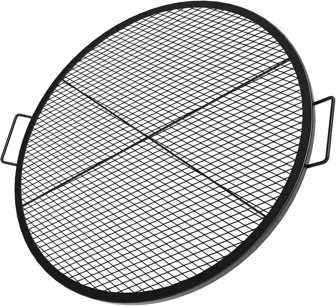 Stanbroil Heavy Duty X-Marks Fire Pit Cooking Grill Grates with Support X Wire, 24" Outdoor Round Cooking Grate BBQ Campfire Grill Grid - Camping Cookware