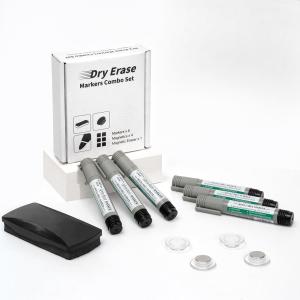 2 x Dry Erase Markers Set (11-Piece Set) Fine Tip Dry Erase Markers Includes 6 whiteboard markers, 4 strong magnets, and 1 whiteboard eraser; dry-erase markers (black)
