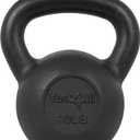 Yes4All Solid Cast Iron Kettlebell Weights Set – Great for Full Body Workout and Strength Training, K - Black 40lb
