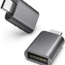 Syntech USB C to USB Adapter Pack of 2, USB 3.0 Female to Thunderbolt 4/3 Adapter Compatible with MacBook Pro Air 2024, Surface, iPad, iPhone, Galaxy Notebook, XPS and More Type C Devices, Space Grey