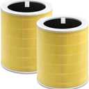 Core 600S Replacement Filter Compatible With Levoit Core 600s, 3-In-1 High-Efficiency Filter And Activated Carbon Filter, Part#Core 600S-Rf for Home Dust/Smoke Odors/Pet Dander Removing, 2Pack, Yellow