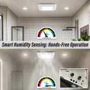 Bathroom Exhaust Fan with Humidity Sensor: 100CFM Ventilation Fan for Bathroom and Home, Auto-Adjusts for Moisture Control, Ultra-Quiet 1.2 Sones, Dimmable & Wet Rated, ETL Certified, 100 CFM with Grille & Humidity Sensor