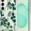 MOSNOVO Case for Samsung Galaxy S25 Plus/Galaxy S24 Plus, [Buffertech 6.6ft Military-Grade Drop Protection] [Anti Peel Off Tech] Clear TPU Bumper Phone Case Cover Design - Eucalyptus