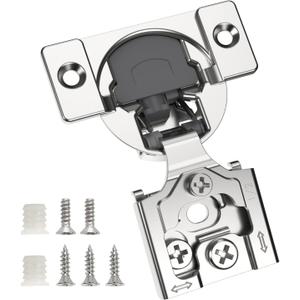 50 Pack 1/2" Overlay 3D Soft Close Concealed Hinge for Face Frame Door, Smooth Slow Self Closing Hinges, Satin Nickel, Hidden 105 Open Angle Stainless Steel Hinge for Kitchen Cabinet Door