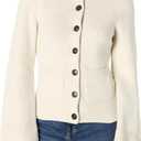 Amazon Essentials Women's Regular-Fit Long-Sleeve Cardigan with Bell Sleeves and Shaped Waist, M