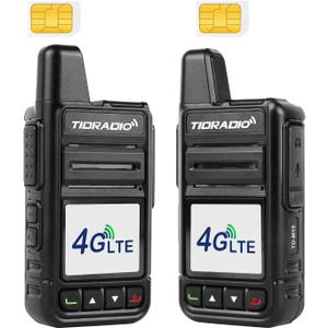 TIDRADIO TD-M15 Rapid Global Walkie Talkies 5000 Mile Long Range Poc radios, 4G LTE Unlimited Range Nationwide PTT Two Way Radios for Family, Logistics, Company, Construction Site with Sim Card (2pcs)
