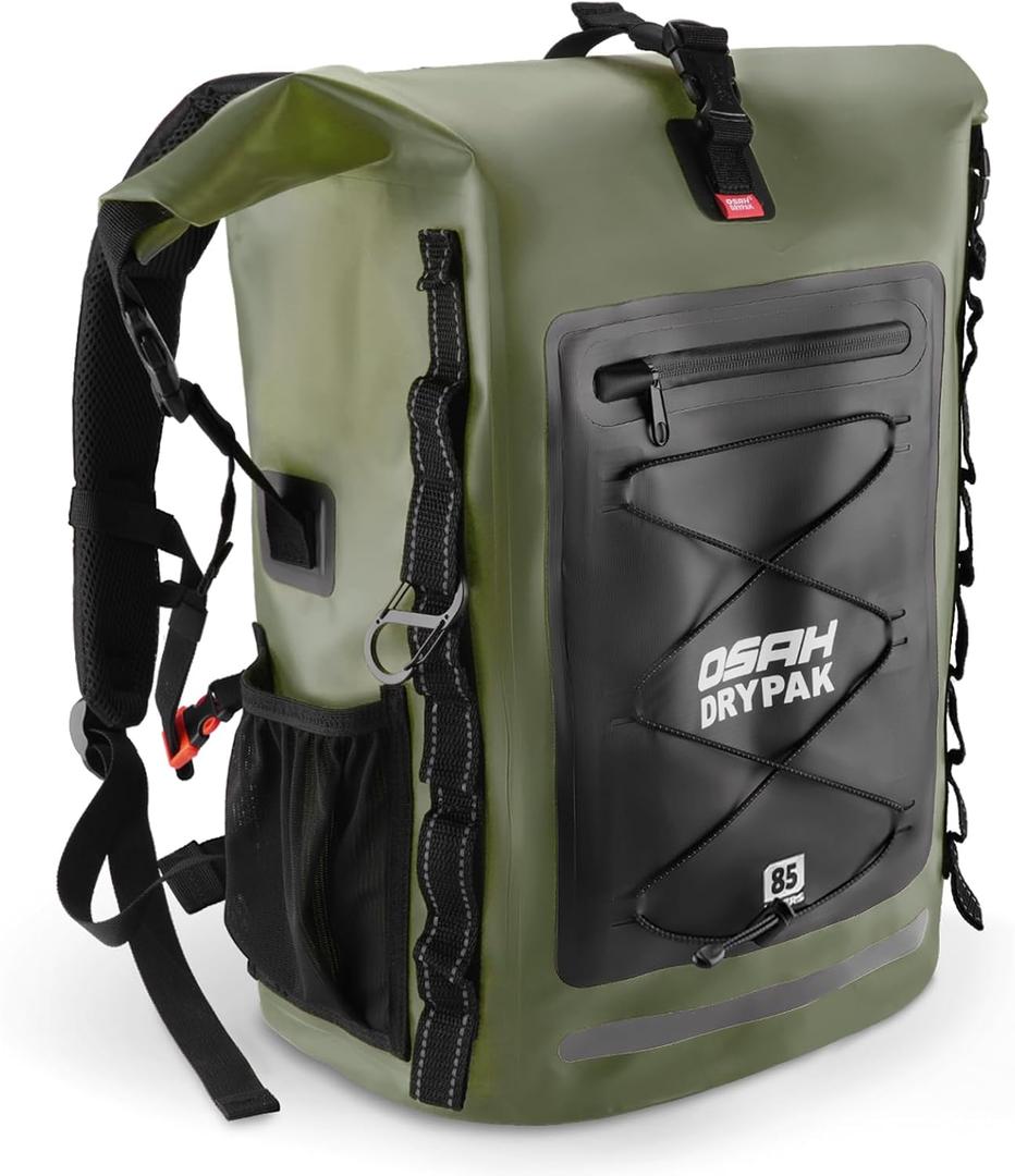 Waterproof Backpack Dry Bag 85L Heavy Duty Roll-Top Hiking Backpack Sack Keeps Gear Dry for Travel, Kayaking, Boating, Camping, Rafting and Fishing (Green)