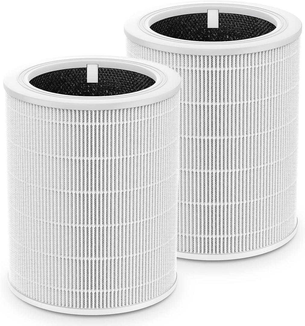 Core 600S Replacement Filter for LEVOIT Core 600S & Core 600S-P Air Purifier, 3-in-1 H13 True HEPA Core 600S-RF Replacement Filte for Home Large Room, 2 Pack, White