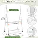 Cinnvoice A-Frame Foldable Whiteboard Stand Only, Adjustable Mobile Rolling Whiteboard Easel Stand with Wheels for Dry Erase White Board for Home, Office, Classroom School, Height and Width Adjustable