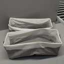 StorageWorks Narrow Storage Bins, Small Basket for Closet and Shelves, Fabric Organizer with Handles, Toilet Paper Storage, Grey and White, 2-Pack (15"L x 6"W x 5"H)