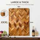 Teak Wood Cutting Board for Kitchen 24'' Extra Large End Grain Heavy Duty Checkered Cutting Board Non Toxic Best Handcrafted Solid Wood Decorative Charcuterie Butcher Block Meat Vegetables