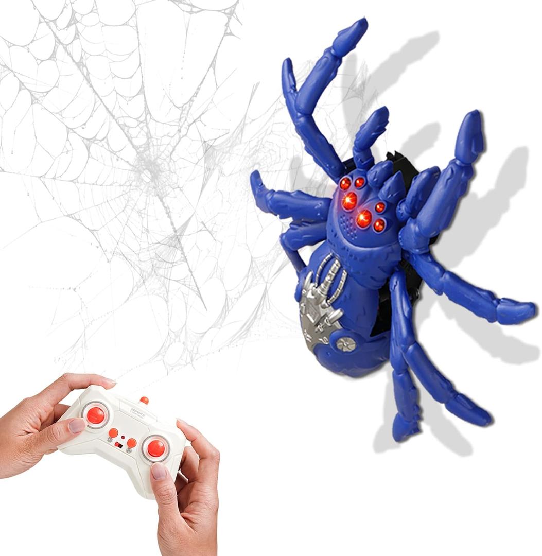 Wall Climbing Remote Control Spider, Rechargeable RC Wall Crawler Tarantula Robot with High Speed & 360 Rotation, Funny Prank Toys Gifts for Boys & Girls Age 3+ (Purple)