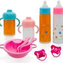 SAIBURAZ Baby Doll Bottle Accessories Toys Baby Doll Magic Bottles Playset Disappearing Bottles with Pacifier for Little Girls (Big Set(for 12-18" Doll))
