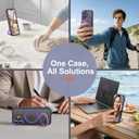 Magnetic Stand Case for iPhone 17, 2-in-1 Magnetic Stand Case & Protective Cover, Military Drop Tested, Anti-Fingerprint Matte Finish for Hands-Free Viewing at Work, Home and Travel, Purple