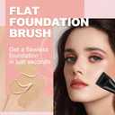 2 x Flat Foundation Brush for Liquid Makeup,14CM Premium Fast Flawless Flat Top Kabuki Makeup Brushes Face Cosmetics Concealer Brush for Liquid, Blending, Powder, Cream, Powder, Blush, Buffing Black