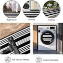 OJIA Black and White Striped Outdoor Rug 24''x51'' Washable Front Door Mat Outdoor Entry Rug Doormat Outside Door Mat Cotton Woven Indoor Area Rugs for Porch/Entryway/Entrance Decor