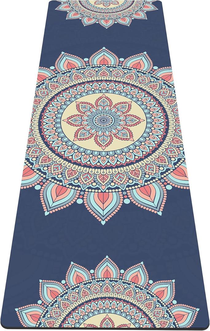 nuveti Yoga Mat Print Extra Thick TPE Non Slip Fitness Exercise Mat with Carrying Bag,72"x24" Extra Thick 6MM Exercise & Workout Mat for Yoga, Pilates Fitness and Floor Exercises (Lotus) nuveti Yoga Mat Print Extra Thick TPE Non Slip Fitness Exercise Mat with Carrying Bag,72"x24" Extra Thick 6MM Exercise & Workout Mat for Yoga, Pilates Fitness and Floor Exercises (Lotus)