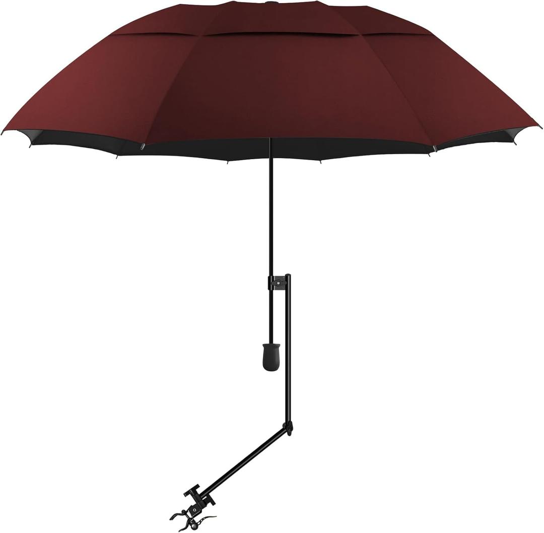 UPF 50+ Beach Umbrella with Adjustable Universal Clamp