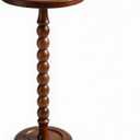 Small Accent Wood End Table, 12inch Round Bedside Table, Natural Side Table Nightstand for Family, Bedroom, Living Room, Handcrafted Finish, Walnut