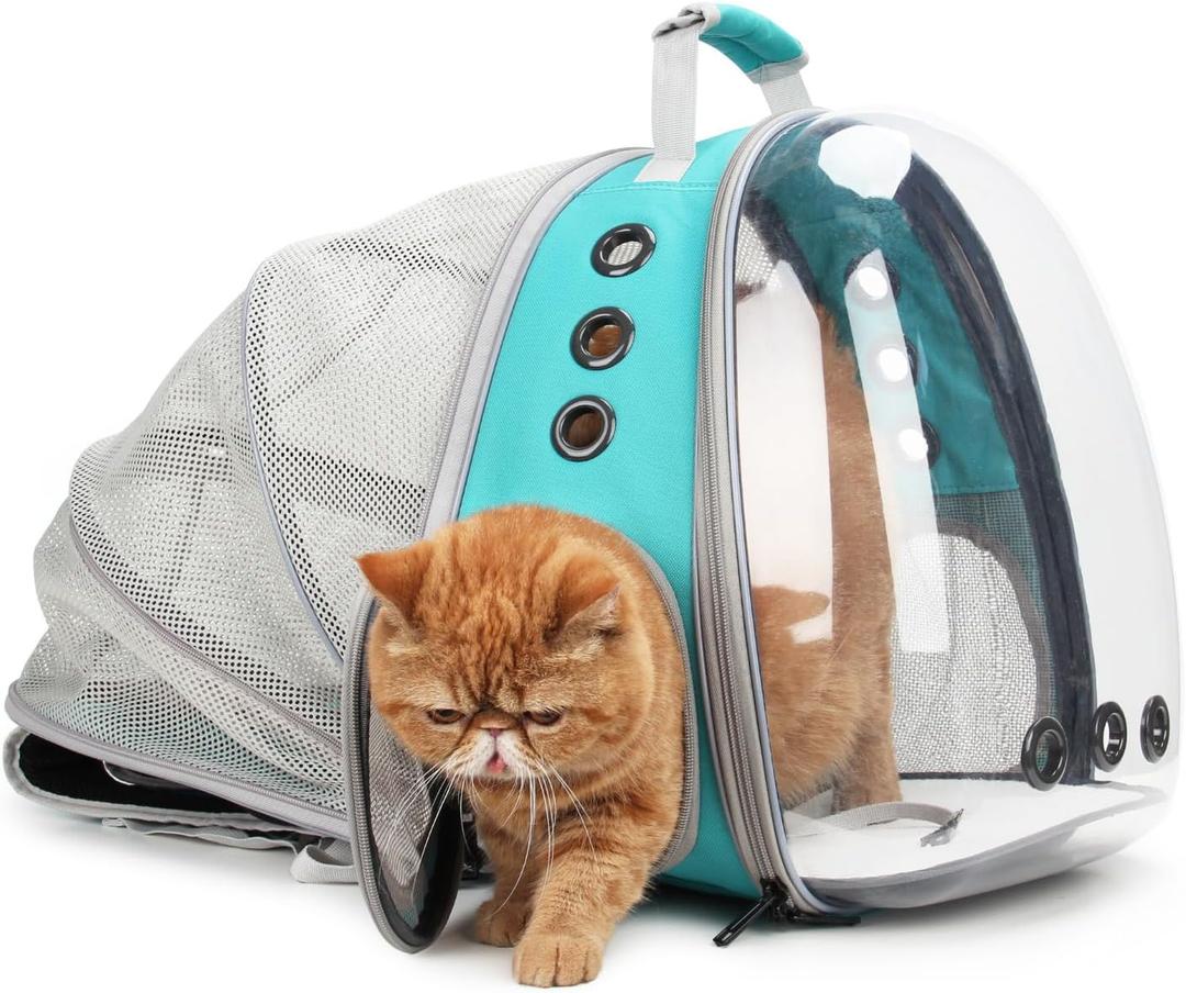 Lollimeow Cat Carrier Backpack, Expandable Bubble Pet Carrier for Cats and Small Dogs, Airline Approved Travel Backpack for Hiking, Walking & Outdoor Adventures - Supports up to 14 lbs