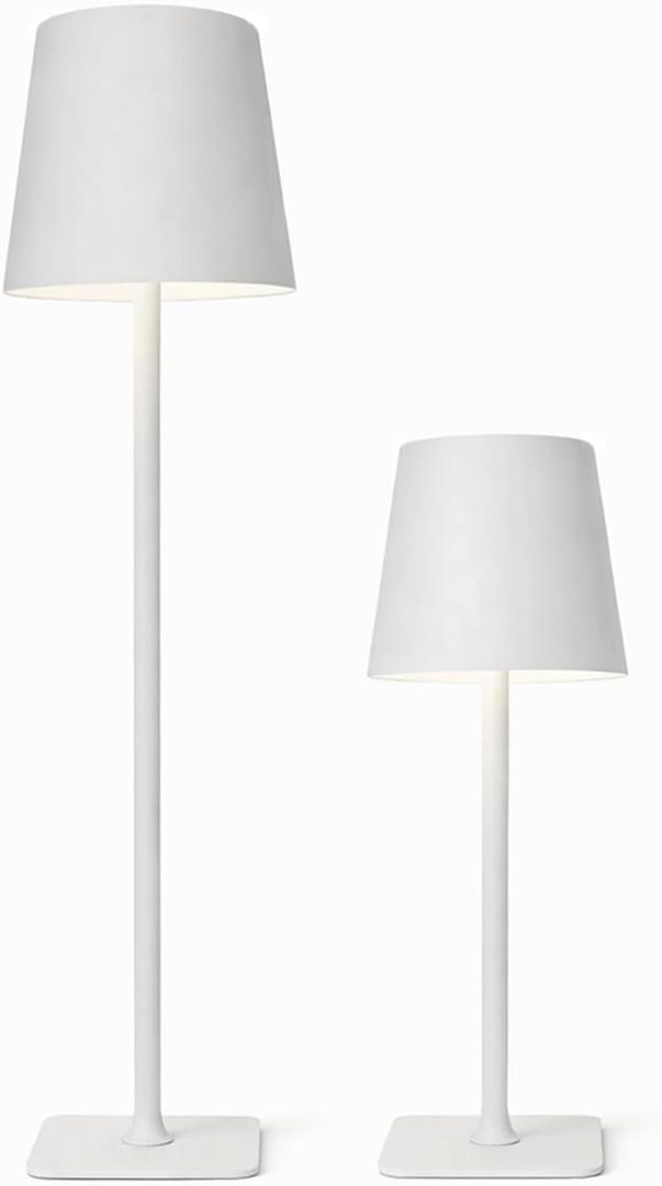 2 Pack Cordless Table Lamps Rechargeable, Battery Operated Touch Dimmable LED Lamp with 3 Color Temperatures, Adjustable Height Wireless Table Lamp for Restaurant, Bar, Bedroom