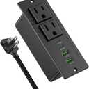 45W USB C Recessed Power Strip,Flush Mount Desk Recessed Outlet,Space-Saver for Furniture Side Table,2 USB-C &2 USB-A Ports,2 AC Outlets,6ft Cord,Ultra Thin Flat Plug