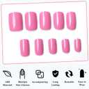 2 x LoveOurHome 240pc Square Press on Nails Short Fake Nails Cute Pink Glue on Nail Short Acrylic Nails Press ons Nail Tips Full Cover False Nail Square Fingernail with Adhesive Tabs for Women Girls