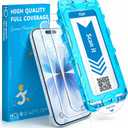 JZG 2 Pack Screen Protector for iPhone 17 [6.3 Inch], Tempered Glass with Auto-Alignment Dust-Free Install Tray, 9H Hardness, Case Friendly, HD Clear Anti-Scratch Film - Easy 1-Pull Installation