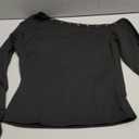 KIGRAD Women Y2k Grunge Grommet Eyelet Studded Off Shoulder Crop Tops Asymmetrical Fitted Long Sleeve Baby Tee Shirts Large