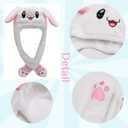 Bunny Hat, Ear Moving Jumping Funny Plush Cap for Cosplay Dress Up Party Holiday, Easter Rabbit Ear Flap Cap
