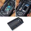 TOPINSTALL Blue Center Console Organizer Compatible with Ford Escape 2020-2025/ Bronco Sport 2021-2025 Accessories, Armrest Box Long Compartment Storage Tray Coin Container