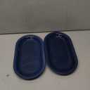 12" Oval Serving Plates, Serving Platter Ceramic Party Serving Trays and Platters Oven Safe, Porcelain Dinner Serving Tray Serving Dishes for Meat, Set of 2(Navy Blue)