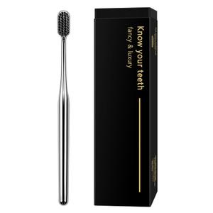 Z-VAPRESS Luxury Silver Manual Toothbrush Soft Bristles Better Gift Elegant Electroplated Design Perfect for Home, Hospitality or Travel Toothbrushes for Sensitive Teeth
