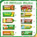 HOWAF 20pcs Jungle Safari Party Sign, Jungle Animal Directional Sign for Birthday Party Baby Shower Decorations Supplies, Wild Animal Party Decoration Welcome Sign, Zoo Animals Paper Sign