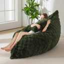 MAXYOYO Giant Bean Bag Chair with Pillow, 3 in 1 Convertible Bean Bag Chair for Adults with Removable Cover, Floor Cushion Stuffed Floor Lounger for Living Room Bedroom, Bubble Green (Full)