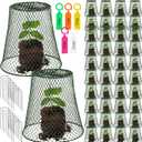 40 Pcs 8 inch Chicken Wire Plant Covers,Wire Garden Cloches Chicken Wire Cloche Plant Protector Metal Heavy Duty Garden Plant Cloche for Keeping Bunnies Chicken Squirrels Birds Other Out (green)