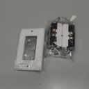 BESTTEN 2 Pack Combination Wall Light Switch and Decor Outlet, Single Pole Rocker Switch, 15A/120V, Decorative Receptacle, 15A/125V, Combo Style, Wallplate Included, Side Wire, UL Listed, White