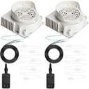 Ceenna 2 Set White Air Blower for Inflatables Replacement, 12v 1.2a Inflatable Motor Fan Blower with 3 LED Light String and Adapter for Christmas Yard Indoor Outdoor Xmas Holiday Decorations