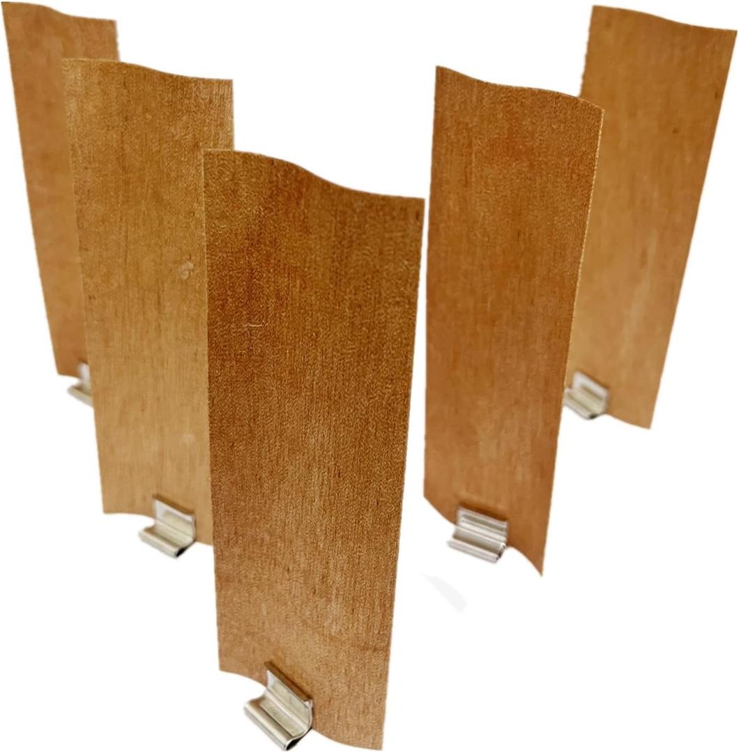 20PCS Wood Wicks for Candle Making 1.57 inch Width by 4.72 inch Height Smokeless Wooden Candle Wicks+Metal Bases