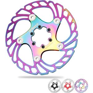 BUCKLOS IIIPRO 140mm 160mm 180mm 203mm Floating Bike Disc Brake Rotor with 6 Bolts, Mountain Bike MTB Stainless Steel Bicycle Disc Brakes Rotors for Road Bike/Ebike/BMX(Multicolour)